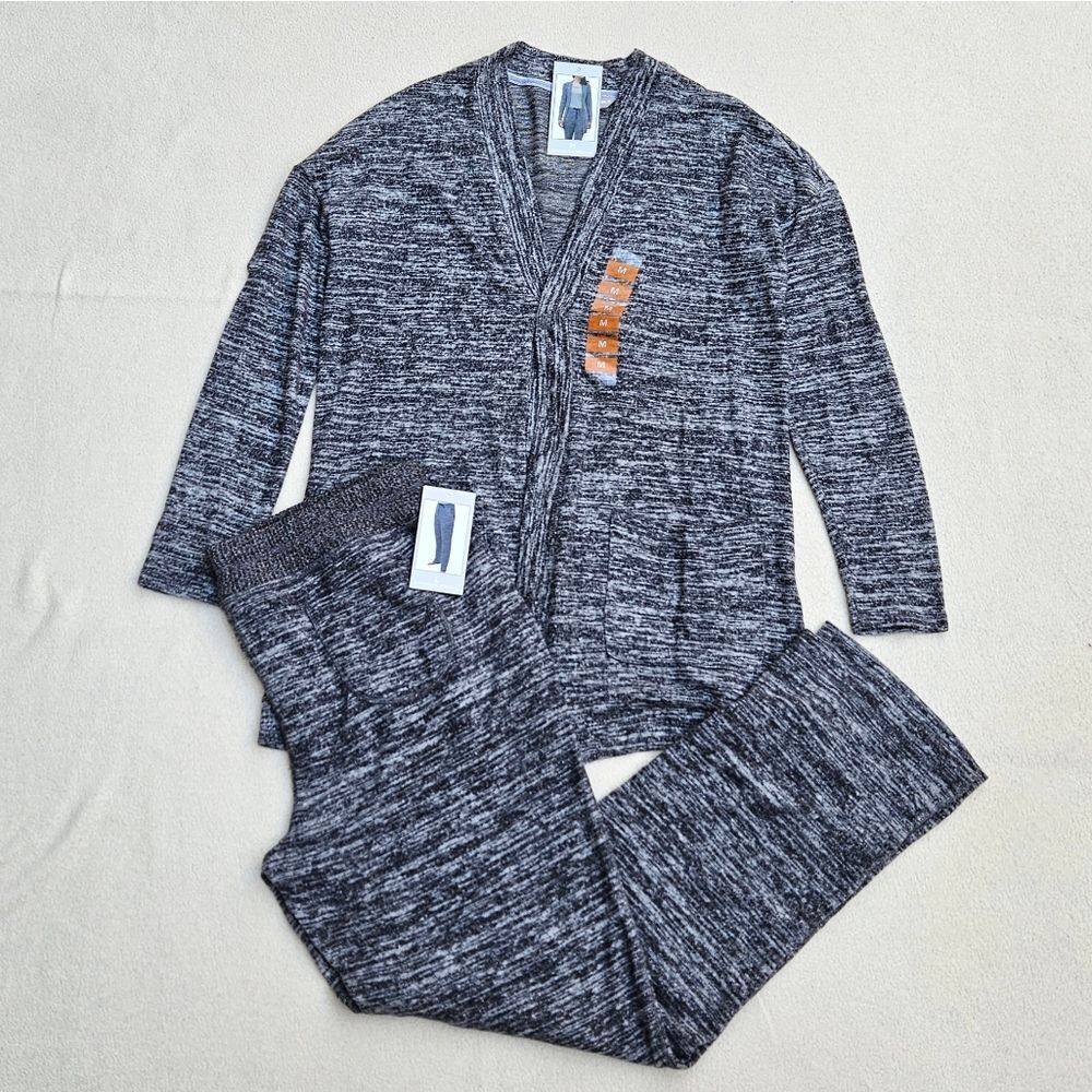 Harmony Balance Gray Knit Cardigan and Pants Set